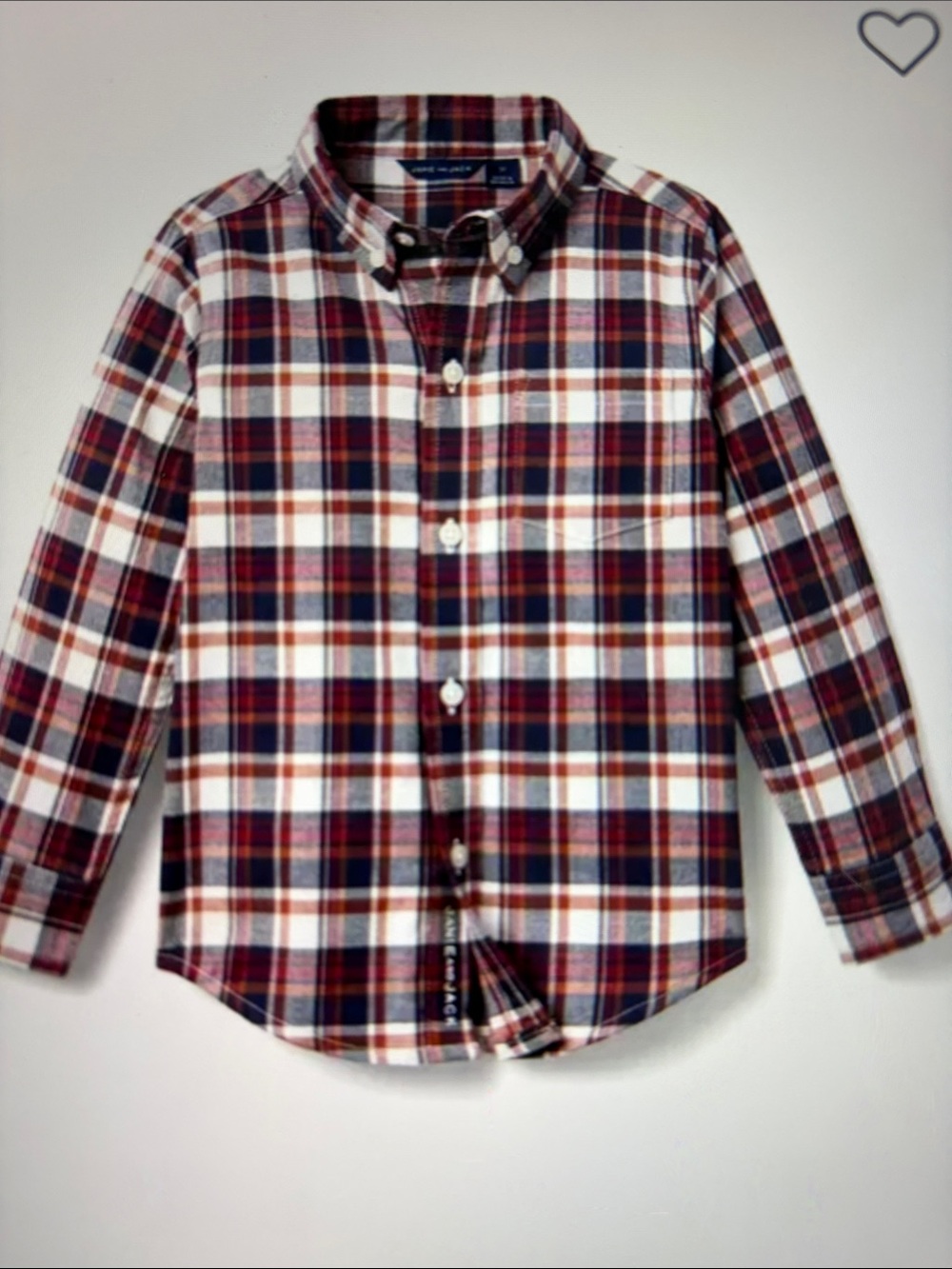 NWT Janie & Jack Plaid Button-Down Shirt, 8